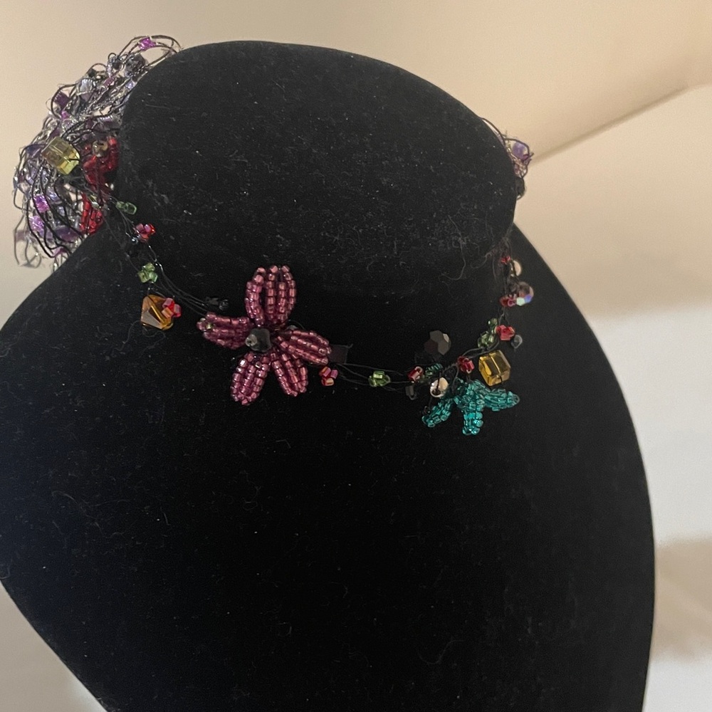 Jewelry tangle floral flower artsy necklace or bracelet - Picture 4 of 14